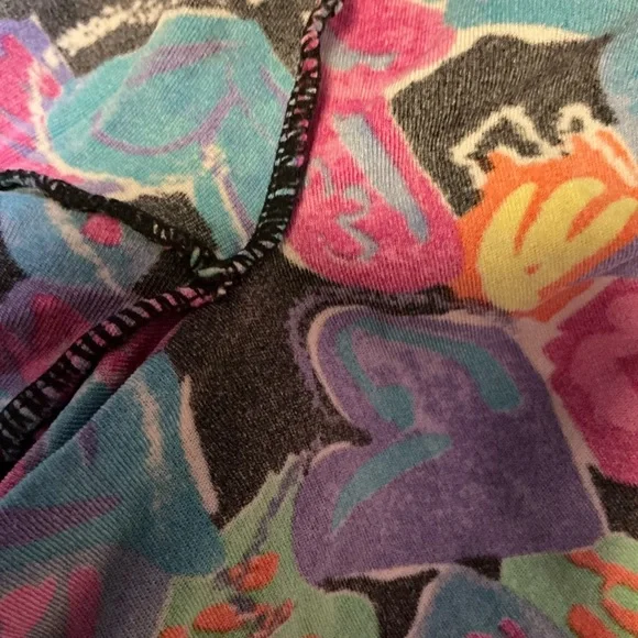 Vintage 80s bright hearts unitard - Picture 3 of 12